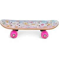 Unibos | Princesses Skateboard With Flashing Wheels | 17 Inch | Beautiful Princess Graphics | Wheels Light Up When Moving, Assorted Designs & Colours