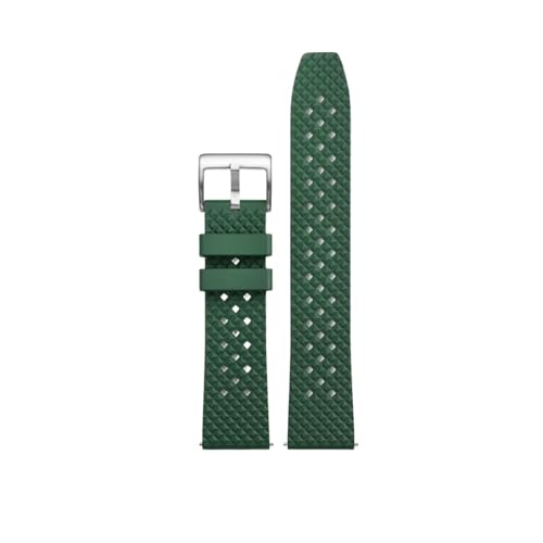 Bracelet de montre caoutchouc fluoré 22 mm vert sport style luxe