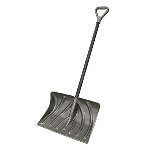 Suncast SC2700 20-Inch Snow Shovel/Pusher Combo with Wear Strip and D-Grip Handle, Gray