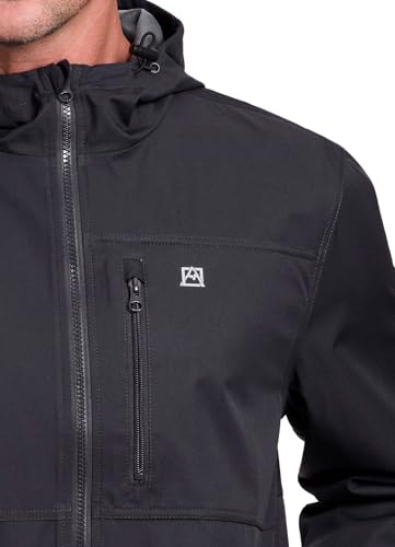 Avalanche Men's Rain Jacket, Transitional Water Resistant Technical Zip Up Hooded Rain Coat with Zipper Pockets3