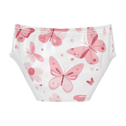 Butterflies on White Pink Baby Boys Comfort Kids Underwear Cute Children Panties2