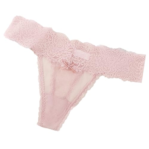 Tangas HiloMujer Lace Ladies Solid Colour Breathable Ladies Underwear Tangas Sin Costuras Mujer Tangas Sin Costuras (Pink, M)