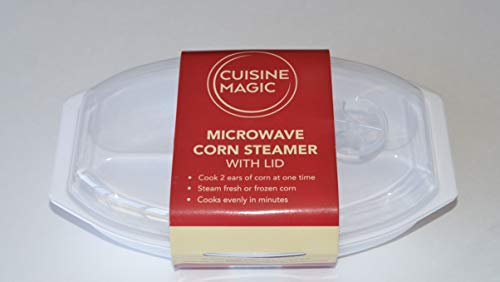 Cuisine Magic Microwave Corn Steamer with Vented Lid - BPA-Free and Dishwasher Safe