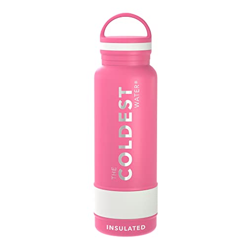 Image of The Coldest Water Bottle | 24+ Hours Hot and Cold| Leak Proof | FDA Approved | Dual Walled | Insulated Water Bottle Stainless Steel with Loop Lid Perfect for Office, Travel, Gym (Flamingo Pink 21OZ)