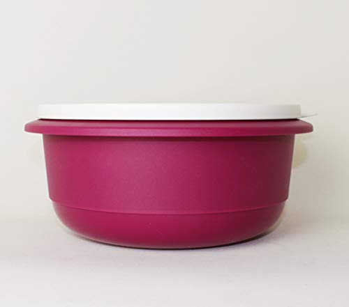 TUPPERWARE Peng Schüssel 2,0L in Brombeere Weiß Rührschüssel, Servierschüssel + 450 ml Aloha Cover