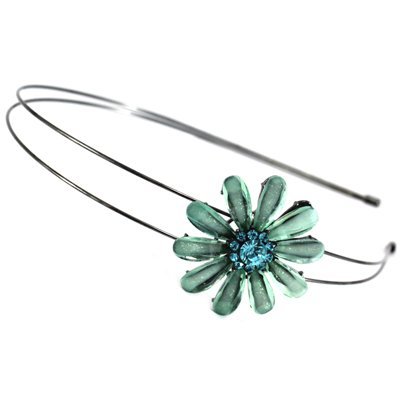Hair Accessories Aqua Blue Crystal Daisy Flower Double B &