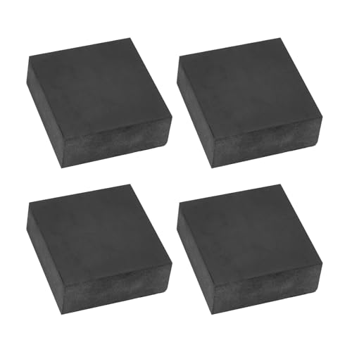 PATIKIL ゴム製 ソリッドアンチバイブレーションパッド 60mm x 25mm 厚いゴム製スクエアワッシャー4個 マルチパーパスガスケットパッドブッシングスペーサー HVACコンプレッサーエアコン用 黒