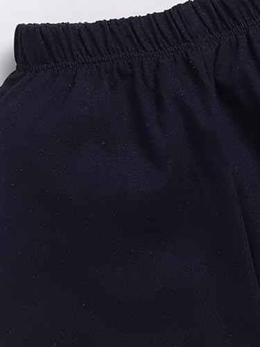 Image of LITTLE NINJA Pure Cotton Knee Length Half Sleeve Numerical Printed Tee & Shorts Set - Black 0-6M