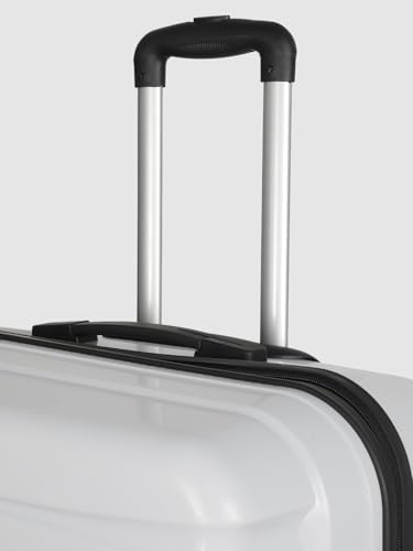 Image of Teakwood 76 CM Unisex Trolley Bag for Travel, Hard Cabin Trolley Large Travel Suitcase Bag, Lock System 360 Degree 8 Rotating Wheels (76 CM, Metallic Silver)