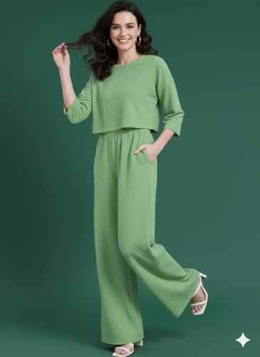 Image of Zilcon Women Bricks Wool 2 Piece Sets for Women Casual Summer Travel Vacation Outfits Pajama Sets Cap Sleeve Lounge Set
