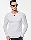 Meilicloth Langarmshirt Herren T Shirt Langarm V Ausschnitt Shirt Herren Oberteile Baumwolle Longsleeve Basic Sweatshirt Freizeit Pullover Soft Herbst Winter Mode A Weiß M