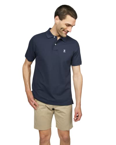 Polo Psycho Bunny para Hombre, clásico ajuste entallado, manga corta, pique color Navy