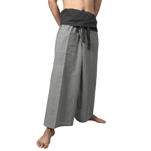 2 Tone Thai Fisherman Pants for Men & Women Trousers Perfect for Yoga, Martial Arts, Pirate, Medieval, Japanese Samurai Pantalones