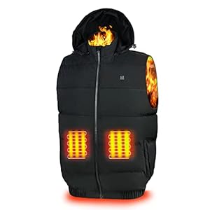Rrtizan Heated Vest for Mens and Womens, USB Electric Heating Vests, 3 Temperature Levels Electrically Heated Jacket…