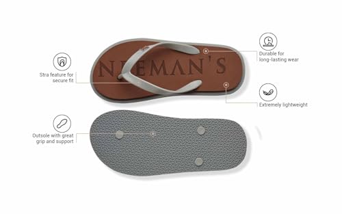 Image of Neeman's Eco Classic Slippers for Men | Casual Lightweight Chappal & Slides | Arch Support Anti-Skid Flip Flops | Cushioned Rubber Sleeper | Daily Use Bathroom Slipper