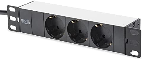 Digitus 10 Inch Set - Network Cabinet 12HE Grey - Shelf - Power Strip - 8-Port Patch Panel - 8-Port Gigabit Switch