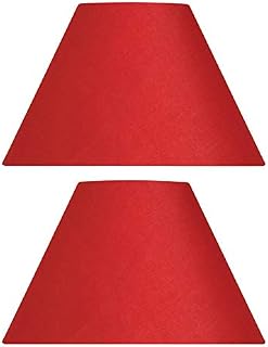 2 Pack - Beige 12" Cotton Coolie Fabric Vintage Lampshade with Reversible Gimble & Shade Reducing Ring to Fit All Types of Lampholders - Sold in Pairs
