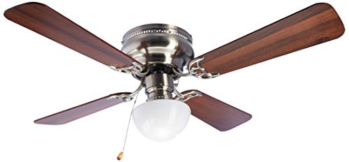 BOSTON HARBOR 42-742T-MR-EN-BN 1038694 Ceiling Fan Light Kit, 120 Vac, Hz, 190 W, E12, 1, 60 W Lamp, Brushed Nickel, 13 in H, 42", Brown