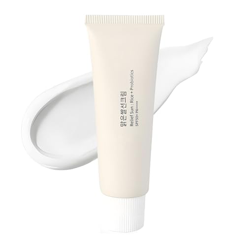 Relief Sun Organic Sunscreen SPF50, Relief Sun Rice Probiotics SPF50+, Korean Sunscreen PA++++ for All Skin Types and UV Defense, Nourishing Skin Protection, Moisturizing Skin Care 1.69 fl oz/50 ml