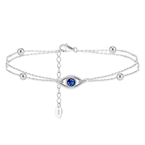 925 Sterling Silver Bracelets Evil Eye Infinity Adjustable Bracelet for Women Mother Wife Girlfriend Jewelry Gift