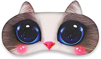 アイマスク キャラクター 安眠 遮光 旅行 立体 新作入荷 おもしろ 動物柄 かわいい ピンクねこ 快眠グッズ F 繰り返し 温冷両用