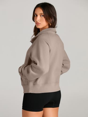 Image of AUTOMET Womens Sweatshirts Half Zip Fleece Pullover Fall Outfits | Fall Fashion Clothes 2026,Cropped Hoodies,Cute Y2k Tops,Quarter Zipper Sweater,Winter Loungwear Outfits