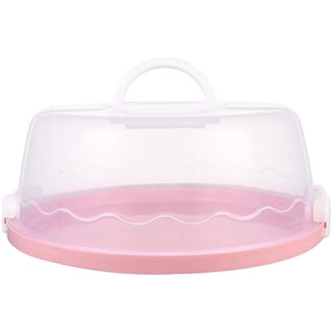 Cabilock Tortenglocke mit Deckel Tragegriff Durchsitig Rund Tortenhaube Tortenbox Tortencontainer Kuchenbox Kuchenbehälter zum Mitnehmen Verpackung 10 Zoll Cover