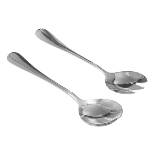 COLLBATH 2pcs Stainless Steel Tableware Silverware Fork Serving Dishes for Entertaining Serving Tongs Dinner Spoon Bowl Appetizer Spoon Coffee Spoons Espresso Spoons Salad Spoons Drink