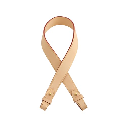 Image of Genuine Vachetta Leather Shoulder Bag Strap Replacement for Graceful Handbag(APRICOT-Length:25.6in)