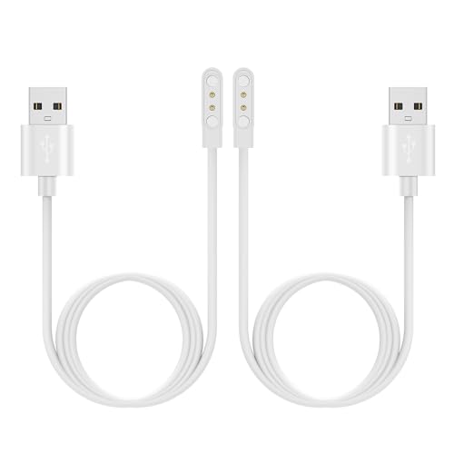RuenTech Chargers Compatible for AEAC Smart Watch, Replacement Charing Cable for AEAC ID208Plus,IDW19,ID207,ID208BT Smart Watch Charger (White)