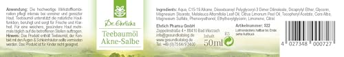 Dr. Ehrlichs Gesundkatalog Akne Salbe mit Teebaumöl - naturreine Anti-Pickel-Creme - antibakterielle Gesichtscreme für unreine Haut - 50 ml