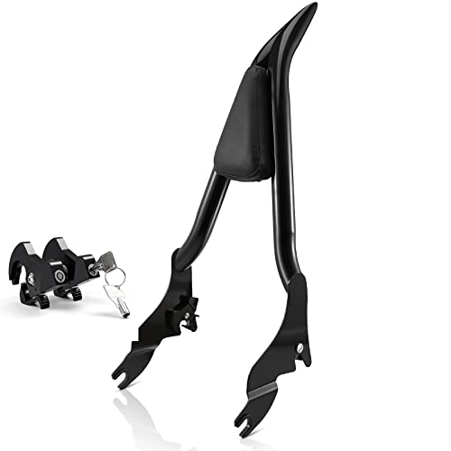 Eumti Motorcycle Backrest Sissy Bar Detachable Passenger Assembled Backrest Rear Pad Upright 28' Compatible With Harley Touring Road King Road Glide Street Glide Electra Glide Road King 2009-2025