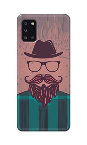 Image of PRINTFIDAA Man Icon with Beard Shirt Hipster Printed Designer Hard Case for Samsung Galaxy A31, SM-A315F / DS, SM-A315G / DS Back Cover -(e) RPM1001