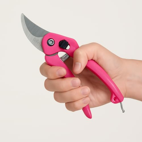 Image of Hand Pruner Cutter - 1 Piece (Pink Colour) | Heavy Duty Gardening Tools Grass Cutter, Plant Cutter for Home Garden, Wood Branch Trimmer, Garden Tools Accessories (Steel Blades, Assorted)