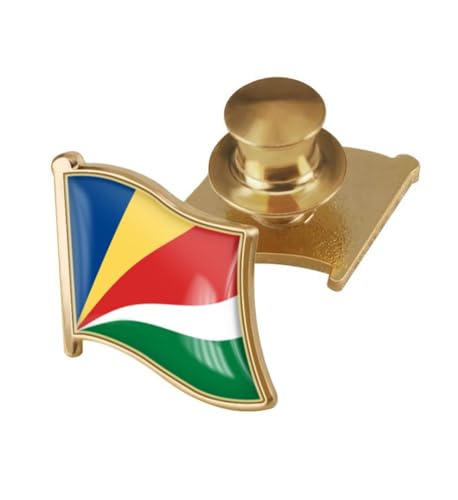 Image of vmcoatdu Country Flag Backs Locking Pin Keepers Locking Clasp Pin Badge International Travel Brooch Metal Alloy Souvenir Pin 0.75x0.7 Inch Small Pin