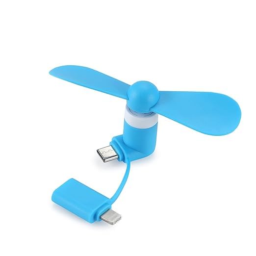 Mini Portable Handheld Cooling Fan for Android Type-C Smartphones, Tablets, Colorful and Powerful, Cell Phone Summer Accessory (Blue) (B0DC168T86) Amazon Price History, Amazon Price Tracker