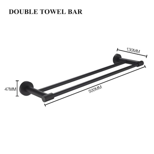 Moderno juego de accesorios de baño de acero inoxidable negro – Kit de montaje en pared de 4 piezas: toallero, soporte para cepillo de inodoro, jabonera, albornoz, decoración elegante para baños