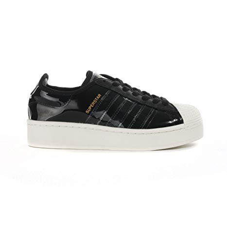 adidas Originals Superstar Bold Womens Trainers Sneakers (UK 5.5 US 7 EU 38 2/3, Black Black White FW8423)