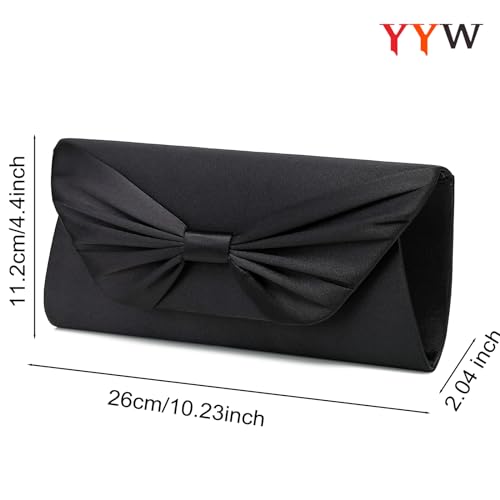 YYW Clutch Purse Elegant Bowknot Evening Bag Classy Purse Wedding Party Shoulder Bow Bag - Image 3