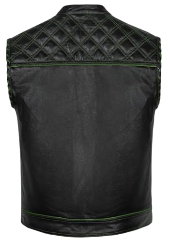 Men's Biker Rider Motorcycle club stylish Genuine leather sleeveless vest3