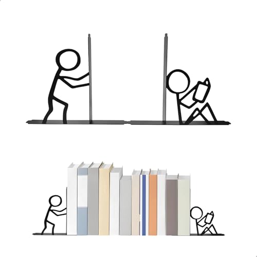DESIGN GIOCOSO CON OMMETTI: con omini stilizzati disegnati con linee, un lato mostra una posa in cui viene spinto un libro, mentre l'altro lato raffigura una posa seduta mentre si legge. Unisce funzionalità e fascino decorativo e abbellisce le scrivanie negli studi o nelle camere da letto, conferendo a ogni stanza un fascino giocoso.