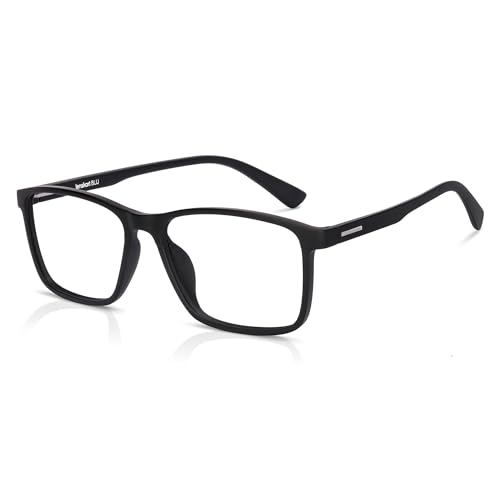 LENSKART BLU | Zero Power Blue Cut Computer Glasses | Anti Glare, Lightweight & Blocks Harmful Rays | 100% UV Protected | Full Rim Rectangular | For Men & Women | Large | LB E13738-C1