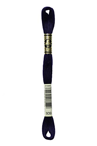 Image of DMC 117-939 6 Strand Embroidery Cotton Floss, Very Dark Navy Blue, 8.7-Yard