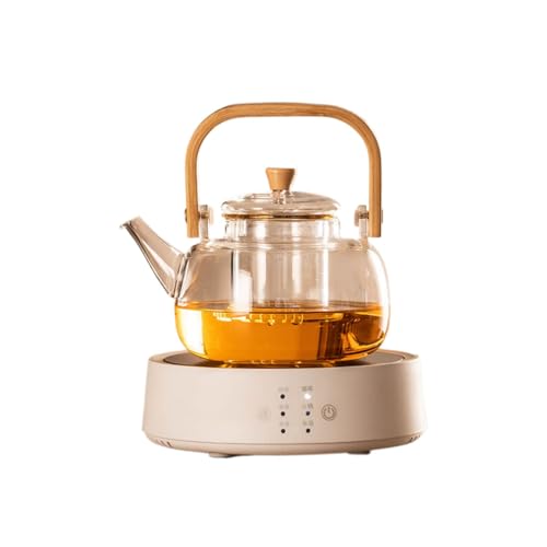 HQHYGM DFSHGDF1910 Estufa eléctrica de cerámica Tetera de Vidrio infusor de té Botella Taza de té Tetera de Vidrio Quemador eléctrico portátil Tetera, Juego de té hogar 2024 Nueva Tetera pequeña