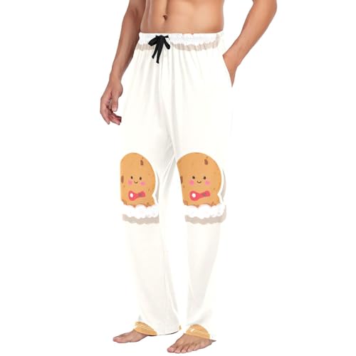 Christmas Cookies Men's Pajama Bottoms Plaid Pajamas Pants for Men Soft Long Lounge Woven Pj Sleep Pant with Pockets4