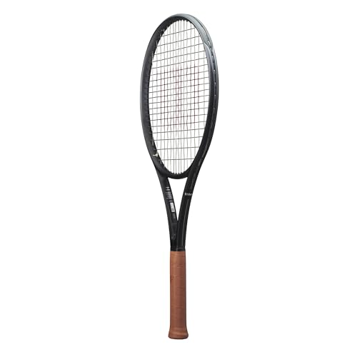 Image of Wilson RF 01 Strung Performance Tennis Racket - Grip Size 1-4 1 /8 inch, Strung with Sensation 16 Natural at Mid Range Tension