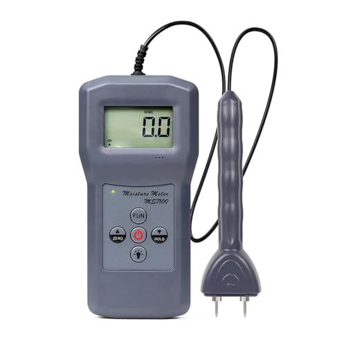 MS7100TS デジタル LCD 木材水分計 湿度テスター 温湿度計 床用水分テストツール 家具 大工用温度計(Pin probe)