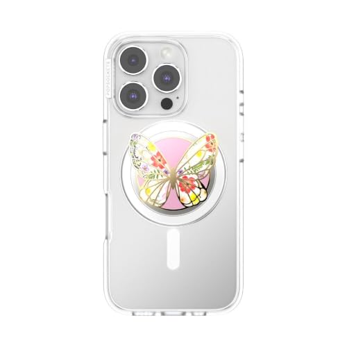 Image of PopSockets Phone Grip for MagSafe, Magnetic Holder, Phone Stand, Enamel - Enamel Mariposa Bloom