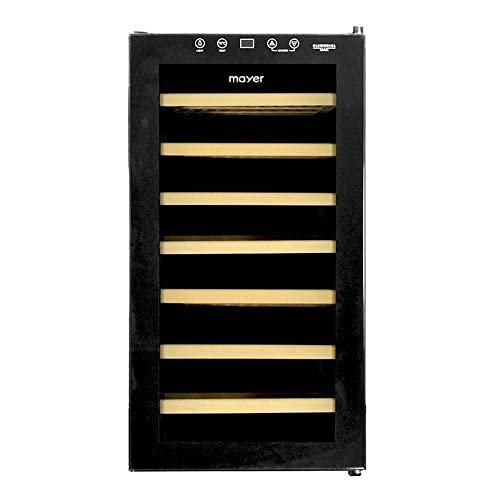 MAYER 28 BOTTLES WINE COOLER/CHILLER WITH WOODEN RACKS MMWC28MAGWD