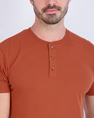 Image of Real Essentials 3 Pack: Mens Casual Long & Short Sleeve Cotton Henley Lightweight Button T-Shirt, Long Sleeve - Set